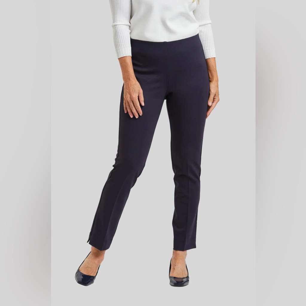 Peace Of Cloth Annie Pull On Pant Paramount Knit Navy Large Casual Stretch Work
